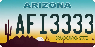 AZ license plate AFI3333