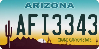 AZ license plate AFI3343