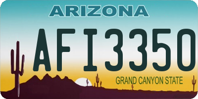 AZ license plate AFI3350