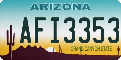 AZ license plate AFI3353