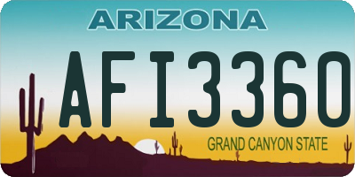AZ license plate AFI3360