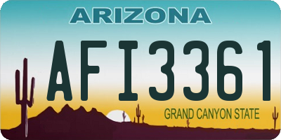 AZ license plate AFI3361