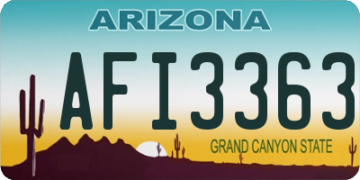 AZ license plate AFI3363