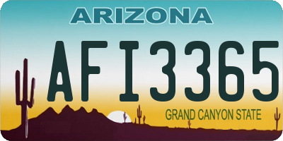 AZ license plate AFI3365