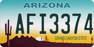AZ license plate AFI3374