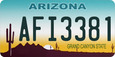 AZ license plate AFI3381
