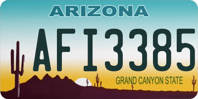 AZ license plate AFI3385