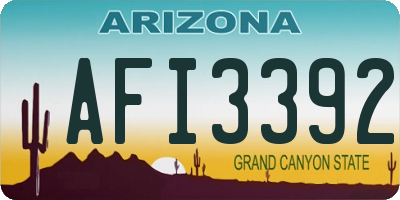 AZ license plate AFI3392