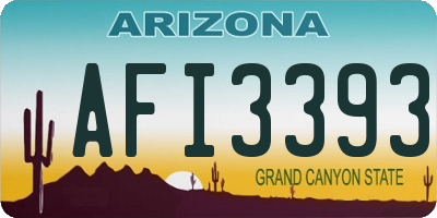 AZ license plate AFI3393