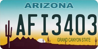 AZ license plate AFI3403