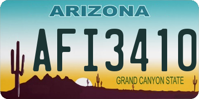 AZ license plate AFI3410