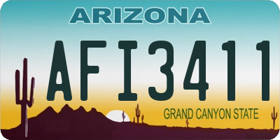 AZ license plate AFI3411