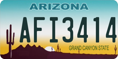 AZ license plate AFI3414