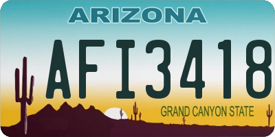 AZ license plate AFI3418