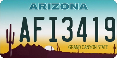 AZ license plate AFI3419