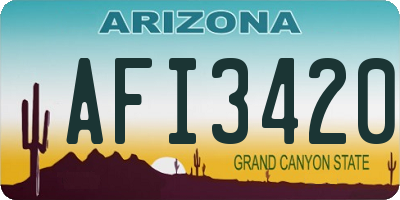 AZ license plate AFI3420