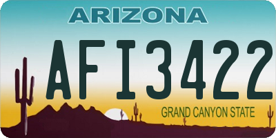 AZ license plate AFI3422