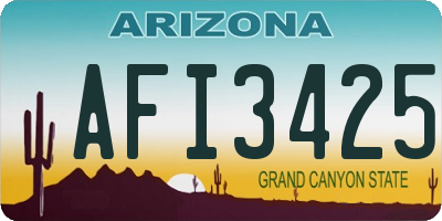 AZ license plate AFI3425