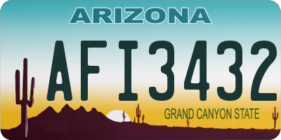 AZ license plate AFI3432