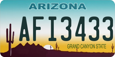 AZ license plate AFI3433