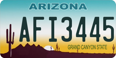 AZ license plate AFI3445