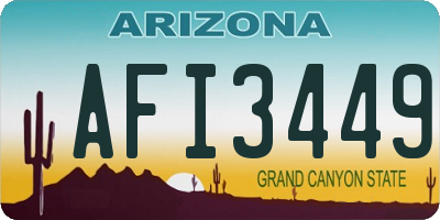AZ license plate AFI3449