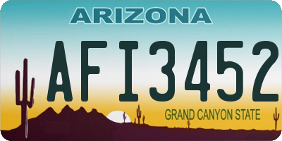 AZ license plate AFI3452