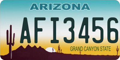 AZ license plate AFI3456