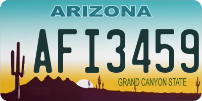 AZ license plate AFI3459