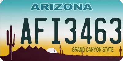 AZ license plate AFI3463