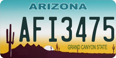 AZ license plate AFI3475