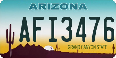 AZ license plate AFI3476