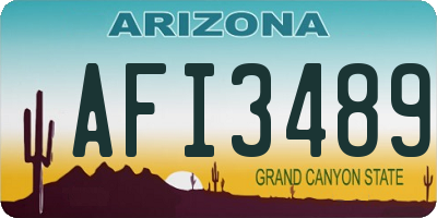 AZ license plate AFI3489