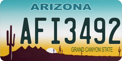 AZ license plate AFI3492