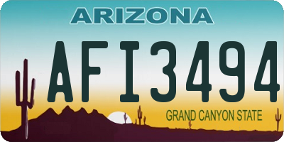 AZ license plate AFI3494