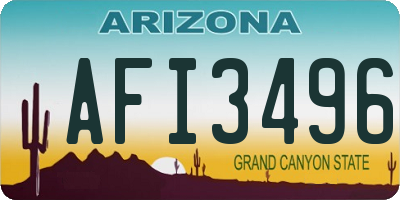 AZ license plate AFI3496