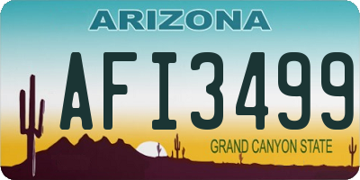 AZ license plate AFI3499