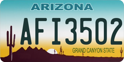 AZ license plate AFI3502
