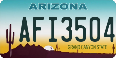 AZ license plate AFI3504