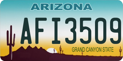 AZ license plate AFI3509