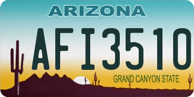 AZ license plate AFI3510