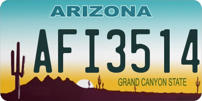 AZ license plate AFI3514