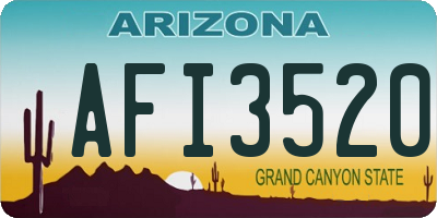 AZ license plate AFI3520