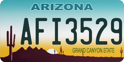 AZ license plate AFI3529