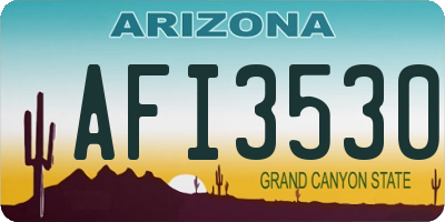 AZ license plate AFI3530