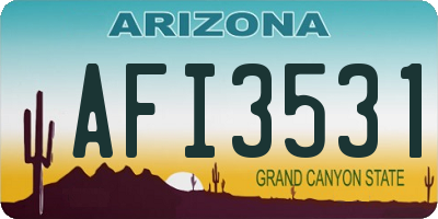 AZ license plate AFI3531