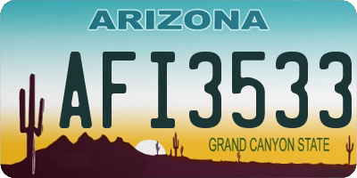 AZ license plate AFI3533