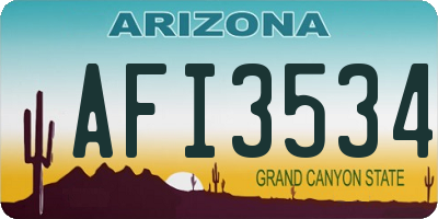 AZ license plate AFI3534
