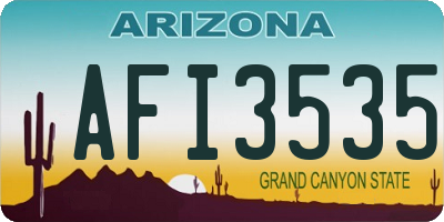 AZ license plate AFI3535