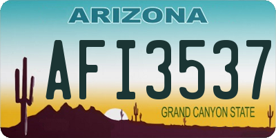 AZ license plate AFI3537